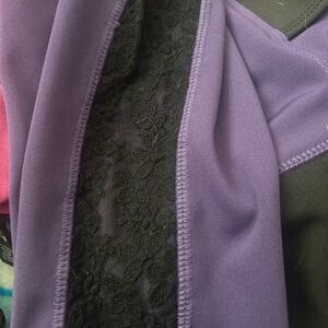 Popfit Amelia Purple and Black Lace Detail leggings